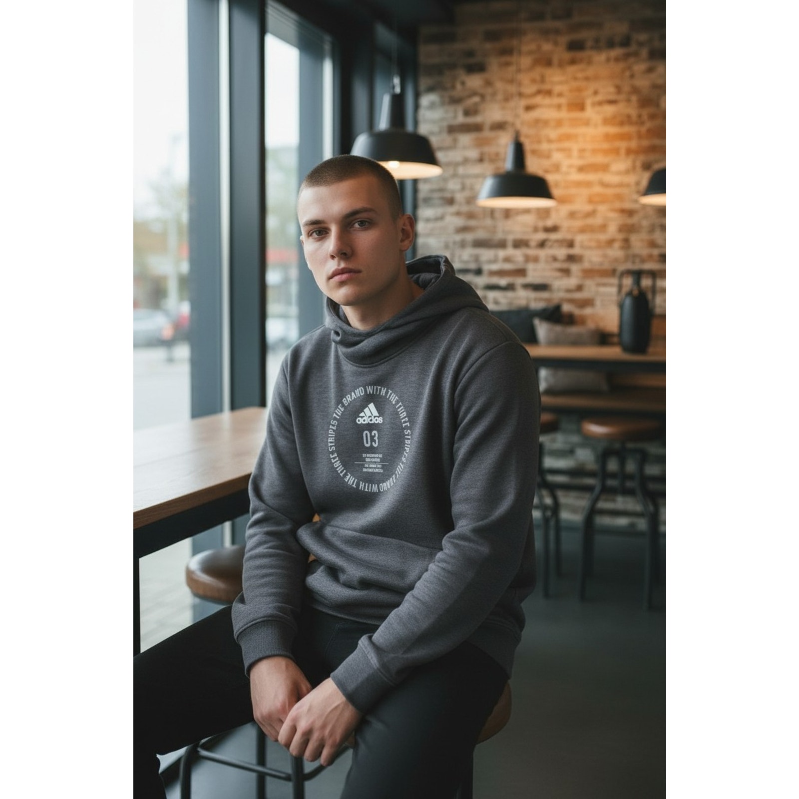 Adidas Unisex Pullover Hoodie Black The Brand With The Three Stripes 03